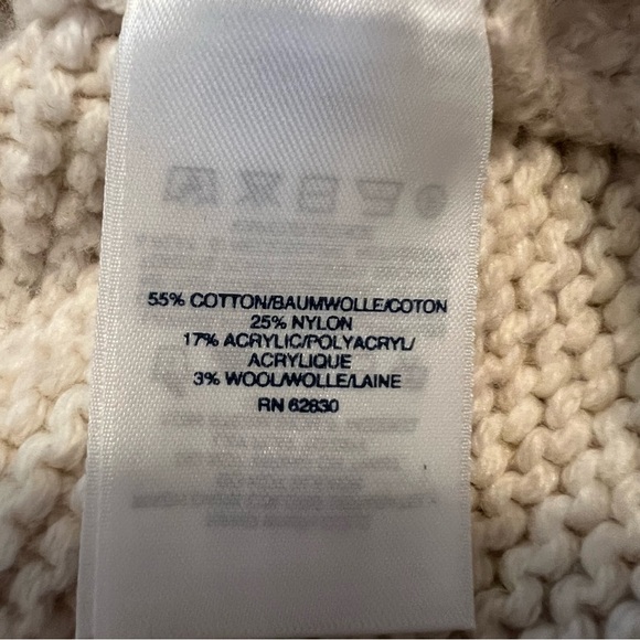 Lands' End Wool Blend Mock Neck Floral Chunky Knit Sweater Granny Size Small - Picture 7 of 12